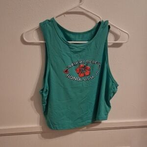 Waikiki Beach Honolulu Sleeveless Top - Teal